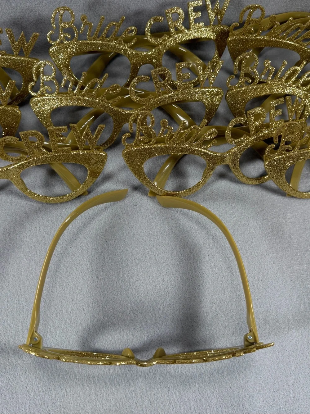 Bride Crew Gold Glitter Party Sunglasses Set of 10
